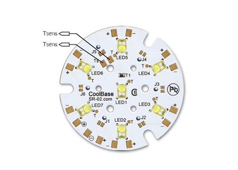 7 LED 40mm LED PCB Assembly Round LED Module Cool Base