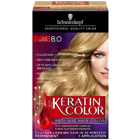 2 Pack - Schwarzkopf Keratin Color Anti-Age Hair Color, Silky Blonde [8.0] 1 ea - Walmart.com ...