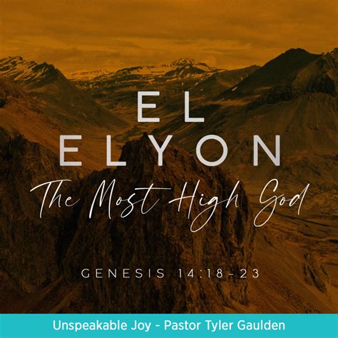 El Elyon: The Most High God - Church Street Baptist Church