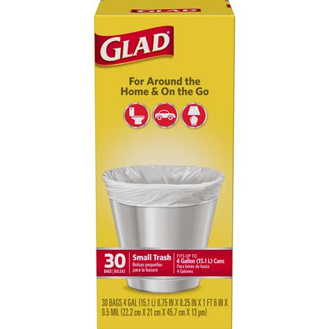 Glad Small Trash Bags - 4 gal - 30 ct - Walmart.com