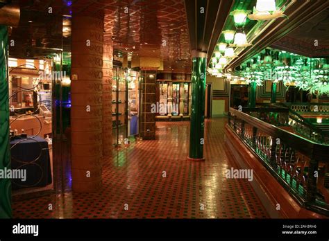 Costa Concordia, Inside, Bridge with shops July 23 ,2009 Stock Photo ...