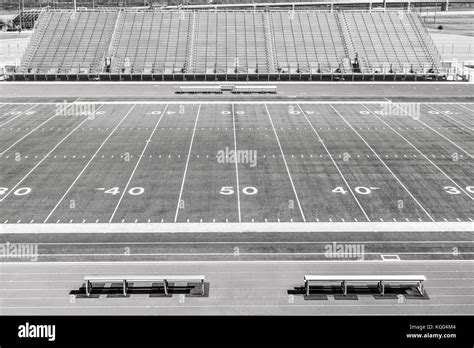 Football Field Black And White Photography