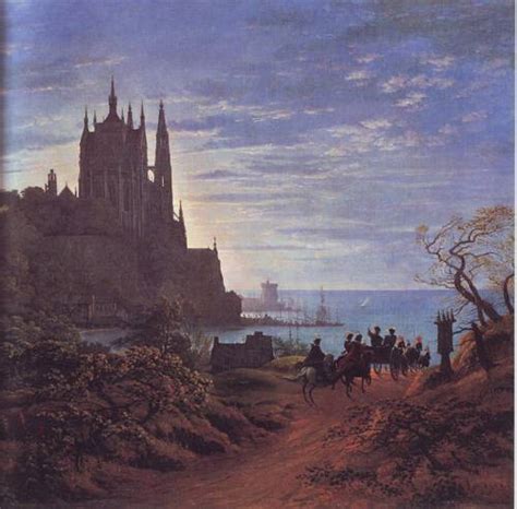 Medieval Town On A River Painting | Karl Friedrich Schinkel Oil Paintings