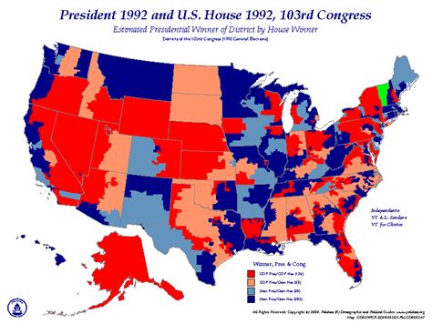 POLIDATA &REG ELECTION MAPS-PRESIDENTIAL RESULTS BY CONGRESSIONAL DISTRICTS-1992