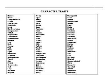 “Felix Ever After” CHARACTER TRAITS WORKSHEET by Northeast Education