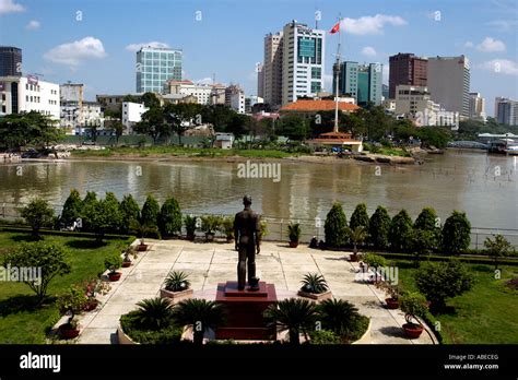 A statue of Ho Chi Minh looks out from the Ho Chi Minh City Museum Ho Chi Minh City Vietnam ...