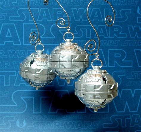 Star Wars Christmas Ornaments in Silver - Set of 3 Christmas Balls | Star wars christmas ...