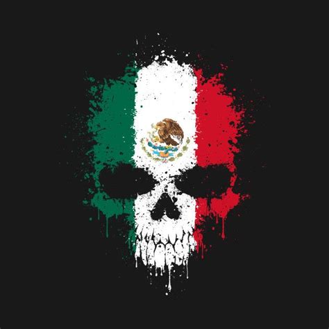 Chaotic Mexican Flag Splatter Skull by jeffbartels | Mexico wallpaper, Mexican flags, Mexican ...