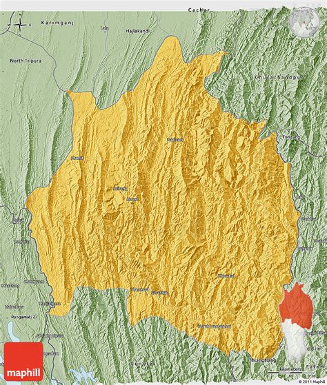 Savanna Style 3D Map of Aizawl