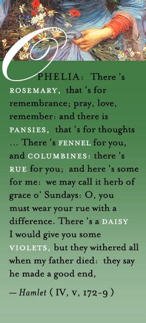 Ophelia's flower speech is an important speech to recognize because she ...