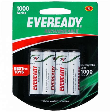 Buy Eveready Rechargeable 1000 Series Battery 4AA 1.2 V Pack Of 4 Online at Best price in India ...