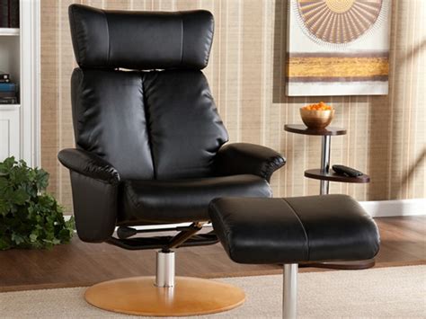 Recliner & Ottoman-Blk Bonded Leather