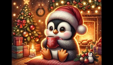 Download Cute Penguin Wallpaper Christmas Illustration Festive ...