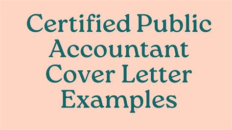 2023 Certified Public Accountant Cover Letter Examples ...