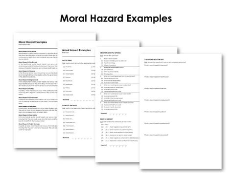 Moral Hazard Examples | Teaching Resources