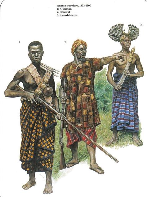 illustration of three african warriors of the Ashanti Kingdom African ...