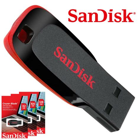 SanDisk USB 4GB 16GB 32GB 64GB 128GB Cruzer Blade 2.0 Flash Drive ...