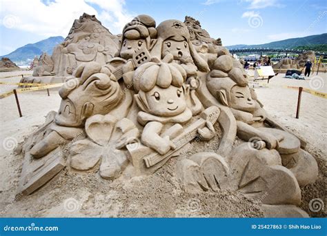 Floral Fairy Sand Sculpture Editorial Stock Photo - Image of ...