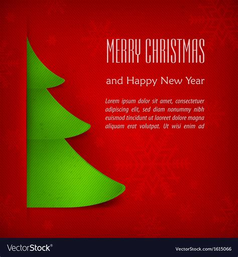 Christmas card green tree Royalty Free Vector Image