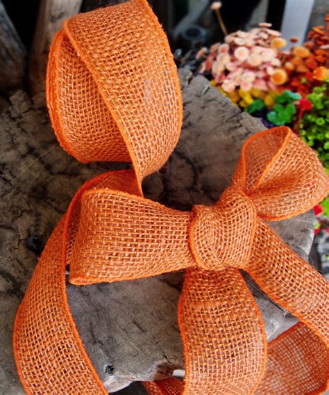 Orange Burlap Wired Ribbon