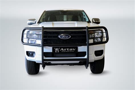 Ford Ranger Next Gen Bush Bar (w Wings) Black (Not PDC Friendly) Headlight Wrap Around Bushbar ...