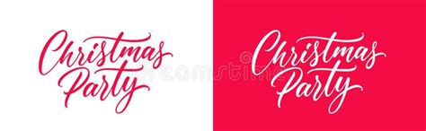 Christmas Party Handwritten Calligraphic Text Stock Vector ...