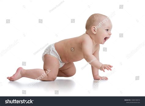 Funny Crawling Baby Boy Isolated On Stock Photo 1008728974 | Shutterstock