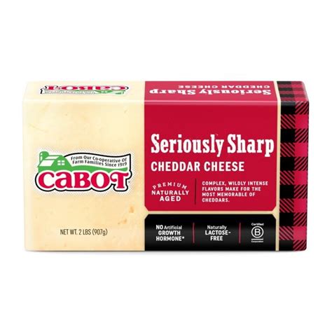 Cabot Seriously Sharp Cheddar Cheese, 2 lb - Walmart.com - Walmart.com