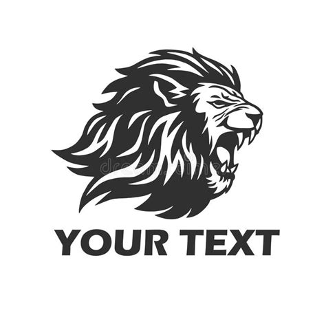 Lion Head Roaring. Mascot Logo Template Vector | Lion logo, Lion head ...