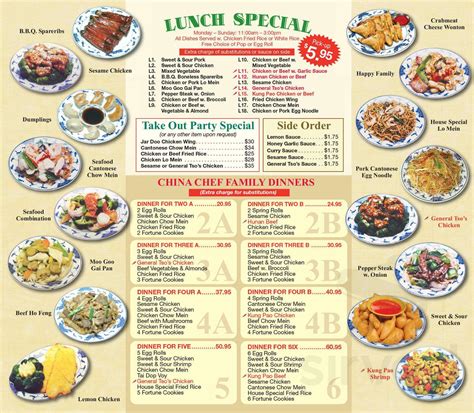 China Chef menu in Peterborough, Ontario, Canada