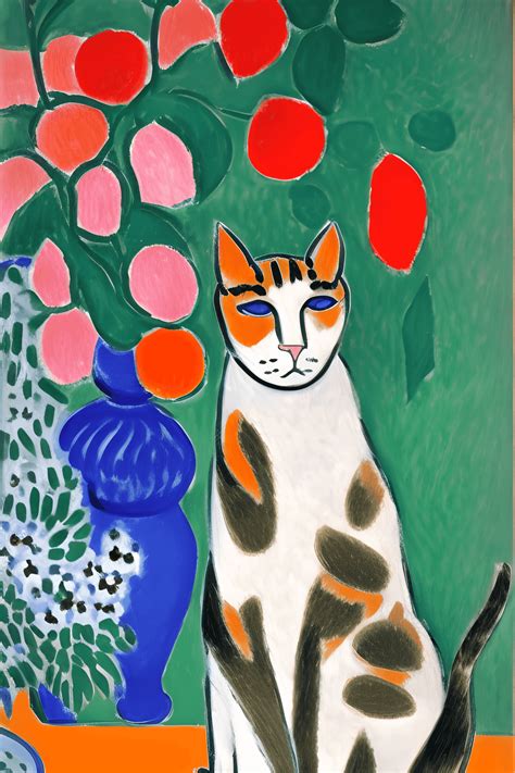 Oil Painting of Matisse the Cat · Creative Fabrica