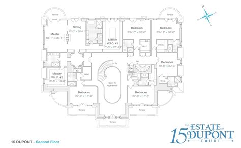 16,250 Square Foot - Dupont Estate Upper Level Floor Plan Mansion Plans, Mansion Floor Plan ...