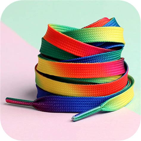 Canvas Shoelace Casual Chromatic Colour Shoelaces Colorful Laces Print Flat Shoes Lace Adult ...