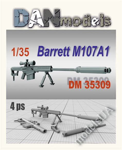 modelsUA > HAND & MOUNTED WEAPON 1:35 > Barrett M107A1 sniper rifle 3D ...