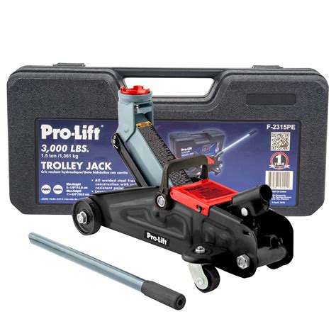 Pro-LifT F-2315PE Grey Hydraulic Trolley Jack Car Lift with Blow Molded Case-3000 LBS Capacity ...