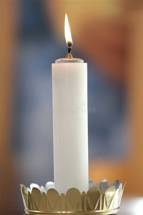 Candle Lit during a Catholic Mass Stock Image - Image of catholic, burn ...