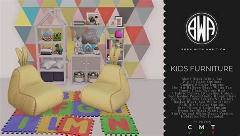 Second Life Marketplace - [B.W.A] Kids Furniture Set