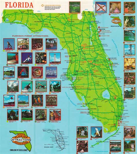 Official Guide Map Florida Attractions.: Geographicus Rare Antique Maps