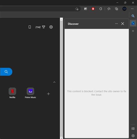 Can't able to use the bing ai feature or the discover button on the sidebar. What will be the ...