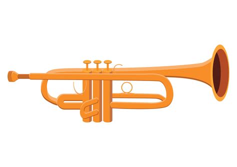 Trumpet vector design. Golden trumpet flat style vector illustration ...