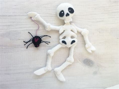 Skelly and Spidey Halloween Skeleton Felt Plush Sewing Pattern - Etsy