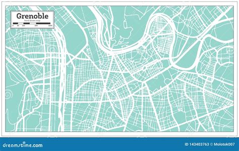 Grenoble France City Map in Retro Style. Outline Map Stock Vector - Illustration of france, lane ...