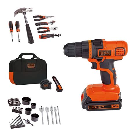 Buy BLACK+DECKER 20V Max Drill & Home Tool Kit, 68 Piece (LDX120PK ...