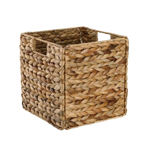 Organize It All Hand Woven Natural Hyacinth Collapsible Storage Basket ...