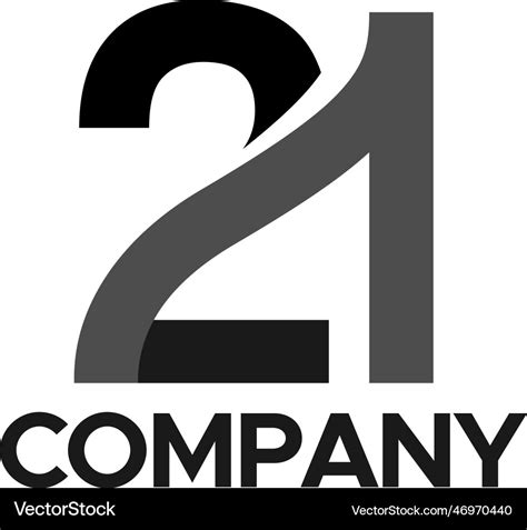 Minimalist simple number 21 company logo design Vector Image