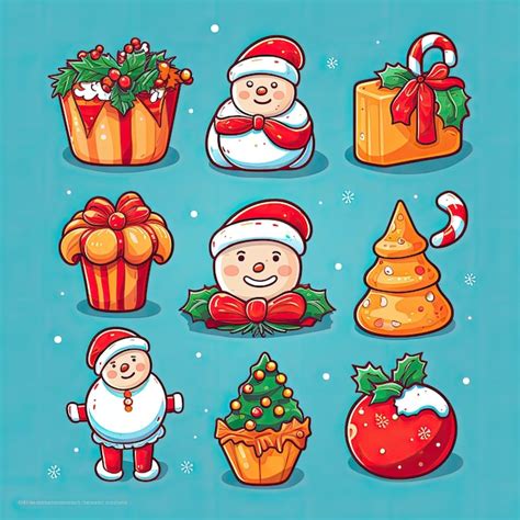 Premium Photo | Colorful and Cute Christmas Clip Art in 4K Vector