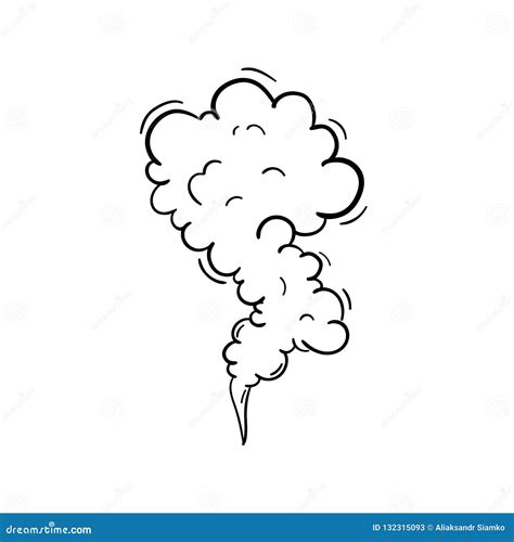 Hand Drawn Doodle a Cloud of Smoke Icon. Black Sketch. Sign Symbol. Decoration Element. Isolated ...