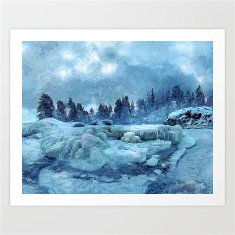 Blue Land Art Print by CatyArte | Society6