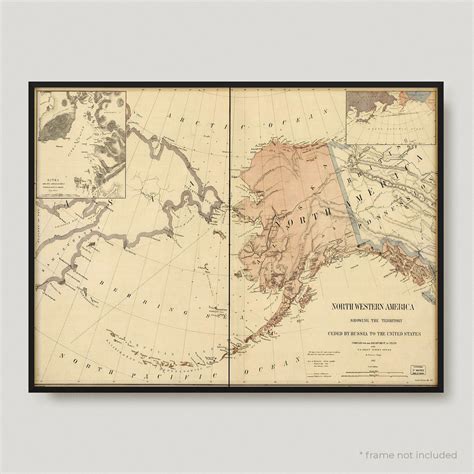 1867 Alaska Map Historical Map of Alaska Antique Map of - Etsy