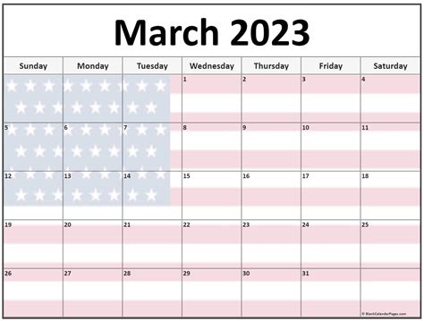 Collection of March 2023 photo calendars with image filters.